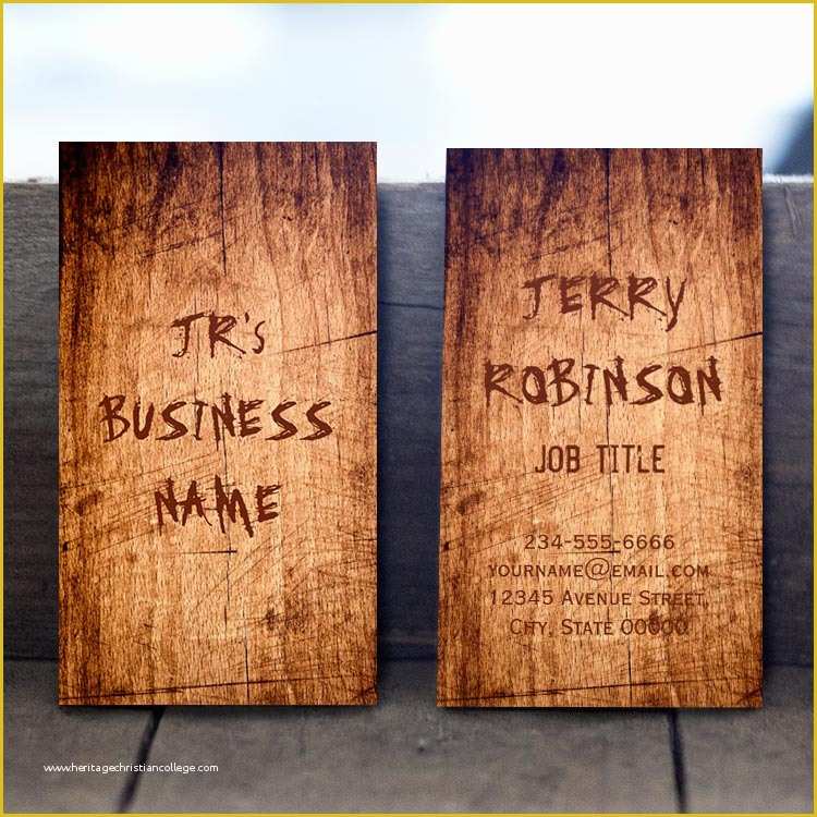 Rustic Business Card Template Free Of Western Rustic Scratched Wood Grain Cool Stylish Business Card
