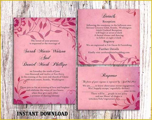 Rustic Wedding Invitation Templates Free Download Of Diy Rustic Wedding Invitation Template Set Editable Word