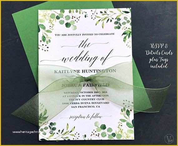 Rustic Wedding Invitation Templates Free Download Of Rustic Greenery Wedding Invitation Printable Floral