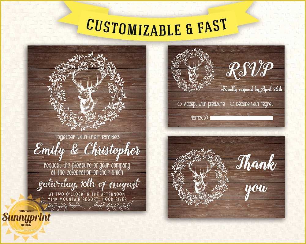 Rustic Wedding Invitation Templates Free Download Of Rustic Wedding Invitation Template Wedding by Sunnyprint