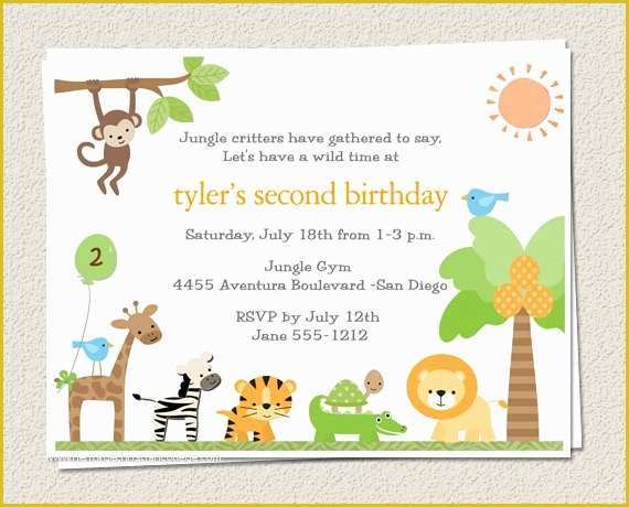 Safari Invitation Template Free Of 10 Birthday Party Invitations Jungle Zoo Safari King Of