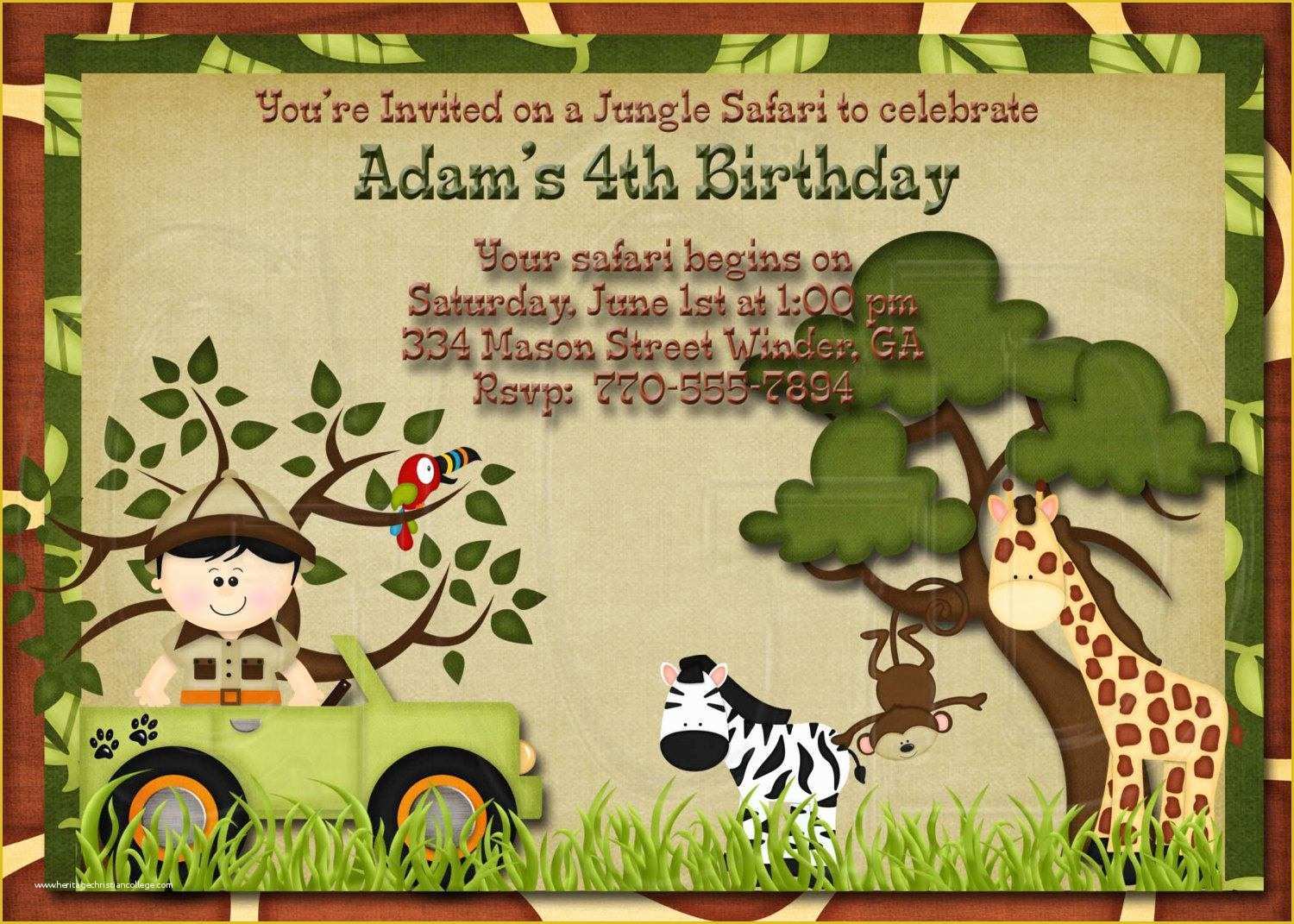 Safari Invitation Template Free Of 17 Safari Birthday Invitations Design Templates Free