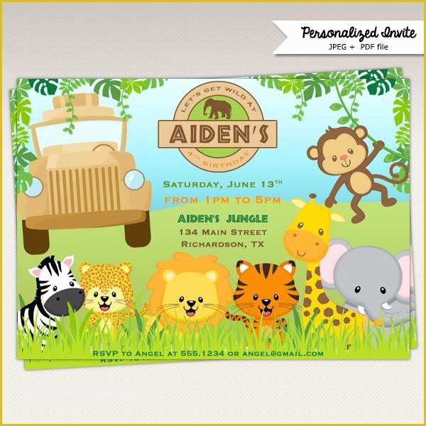 Safari Invitation Template Free Of 17 Safari Birthday Invitations Design Templates Free