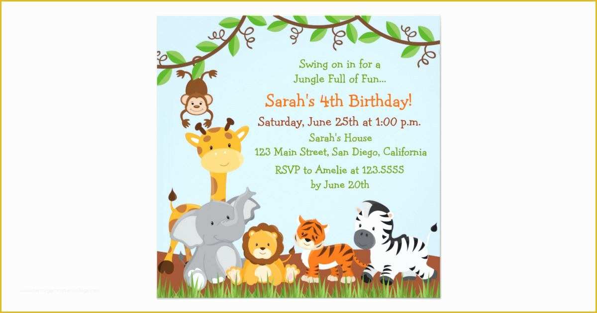 Safari Invitation Template Free Of 17 Safari Birthday Invitations Design Templates Free