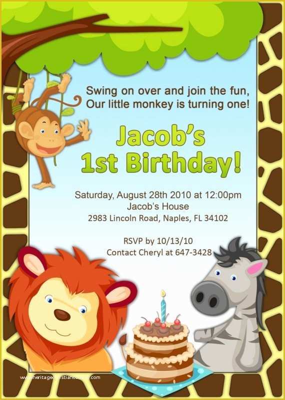 Safari Invitation Template Free Of 322 Best Animal Party Invitations Images On Pinterest