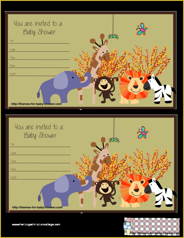 Safari Invitation Template Free Of Baby Animal Baby Shower Invitations Party Xyz