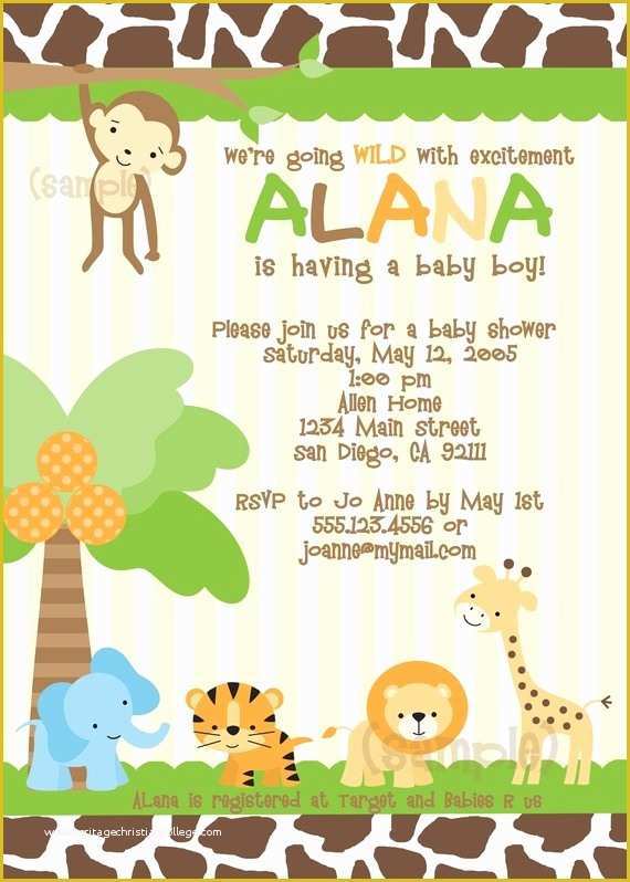 Safari Invitation Template Free Of Baby Mum Mum