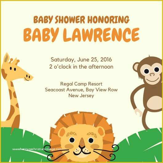 Safari Invitation Template Free Of Customize 793 Baby Shower Invitation Templates Online Canva