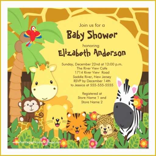 Safari Invitation Template Free Of Cute Safari Jungle Animals Baby Shower Invitations 5 25