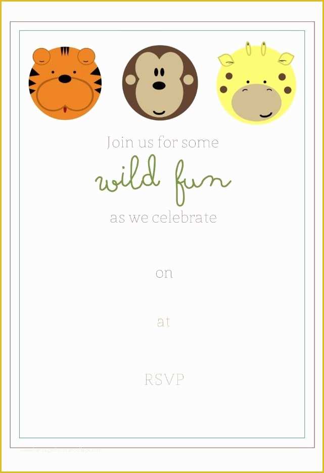 Safari Invitation Template Free Of Free Printable Jungle Party Invitation