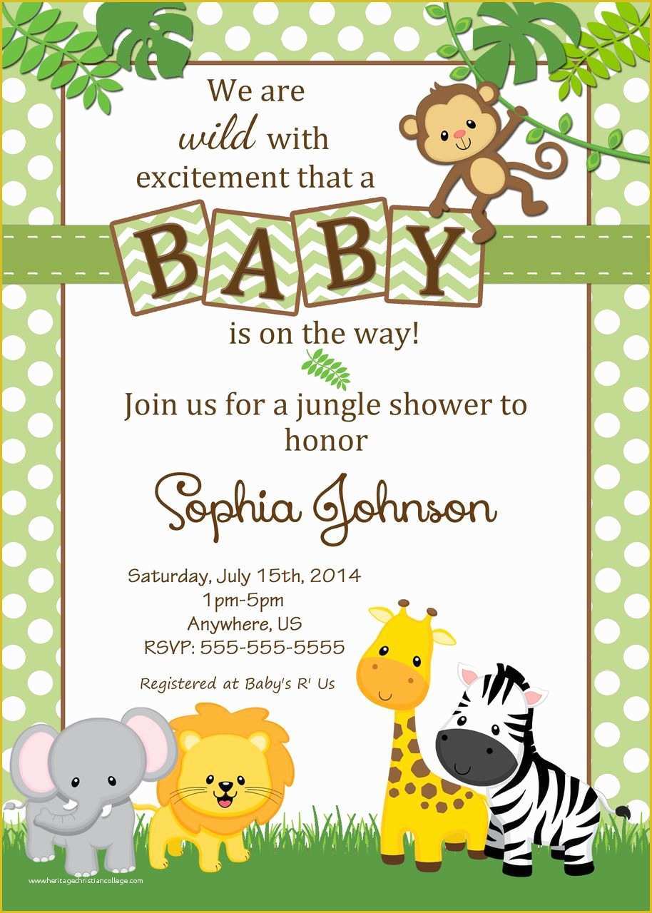 Safari Invitation Template Free Of Free Safari Baby Shower Invitations Google Search
