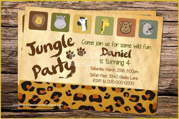Safari Invitation Template Free Of Printable Jungle Safari Birthday Invitation Template Zoo