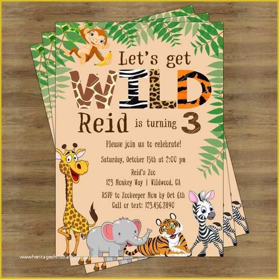 Safari Invitation Template Free Of Safari Birthday Invitation Jungle Birthday Invitation Zoo