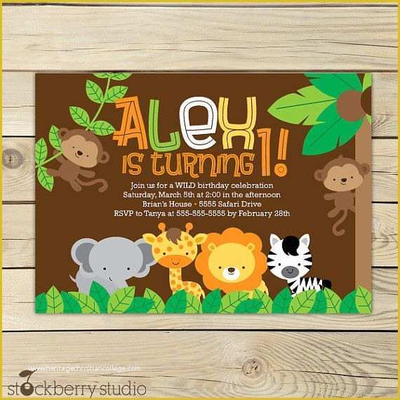 Safari Invitation Template Free Of Safari Jungle Birthday Invitation Printable Jungle