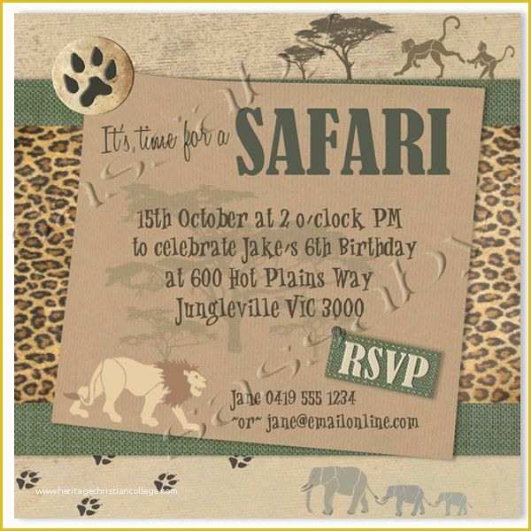 Safari Invitation Template Free Of Safari Party Invitation Instant Download Partially