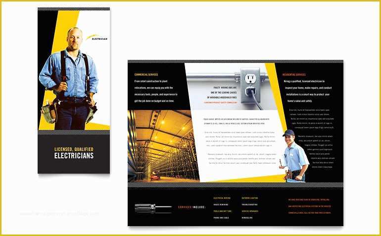 Safety Brochure Template Free Of Electrician Brochure Template Word &amp; Publisher
