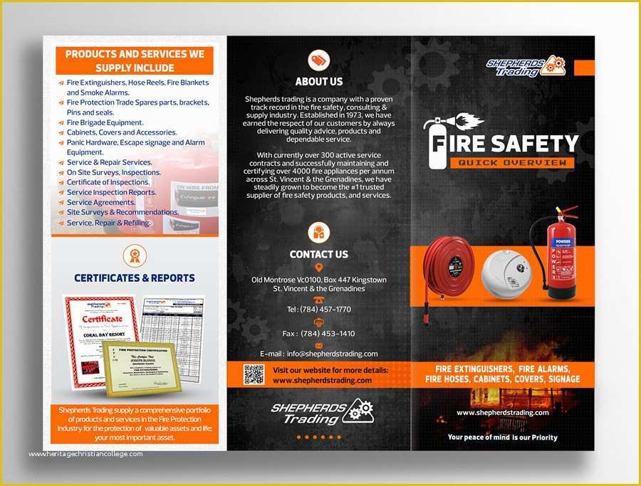 Safety Brochure Template Free Of Entry 10 by Mdshafipulikkal for Design A Fire Safety