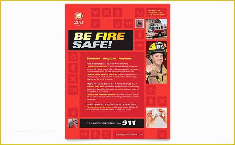 Safety Brochure Template Free Of Fire Safety Flyer Template Word &amp; Publisher