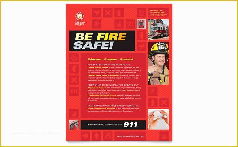 Safety Brochure Template Free Of Fire Safety Flyer Template Word & Publisher