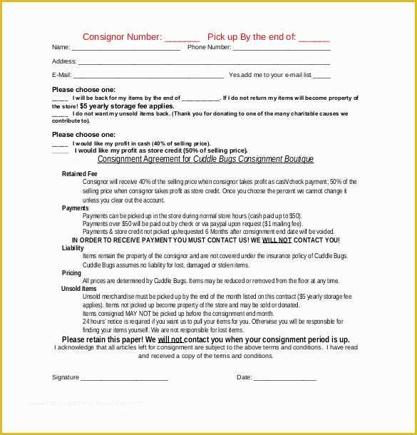 Sale or Return Agreement Template Free Of 16 Consignment Agreement Templates Word Pdf Pages