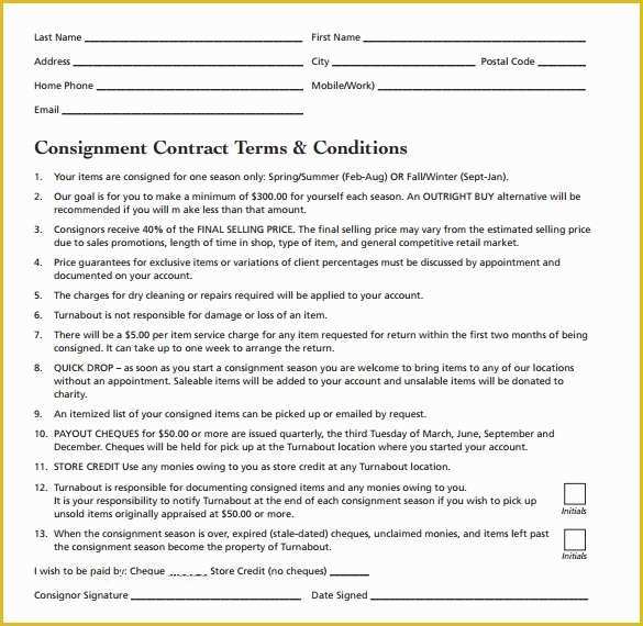 Sale or Return Agreement Template Free Of 18 Consignment Contract Templates to Download