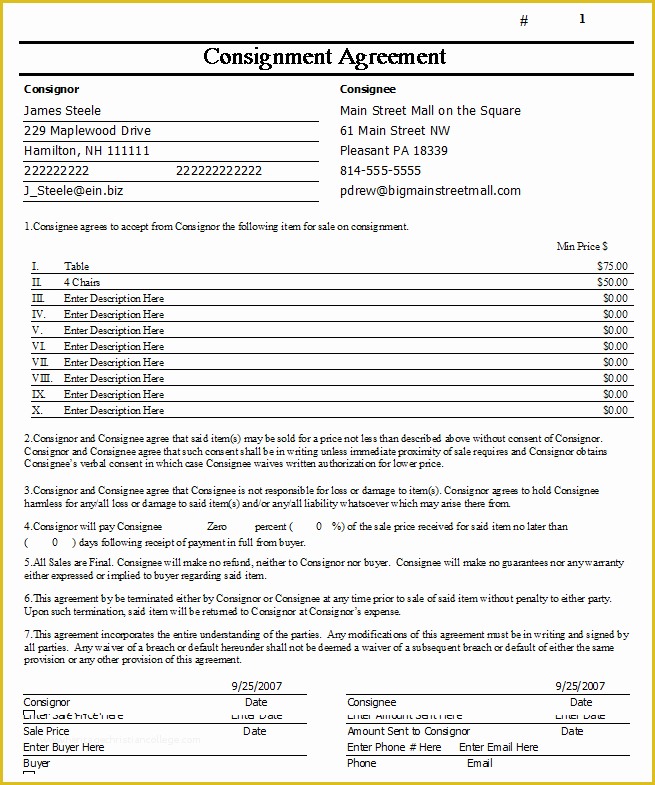 50 Sale or Return Agreement Template Free