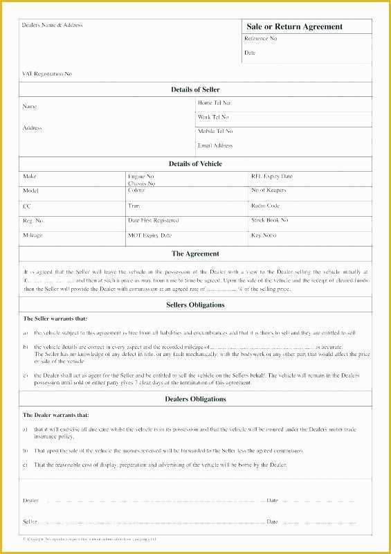 Sale or Return Agreement Template Free Of Car Sale Agreement Contract – Puebladigital