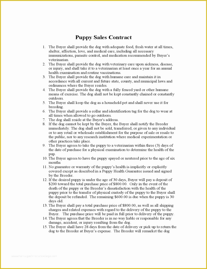 Sale or Return Agreement Template Free Of Puppy Sales Contract Free Download