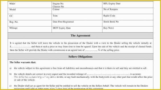 Sale or Return Agreement Template Free Of Sale or Return Agreement for Used Car Sales