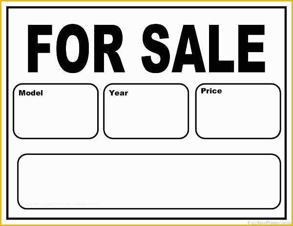 Sale Signs Templates Free Of Printable Car for Sale Sign Good Ideas