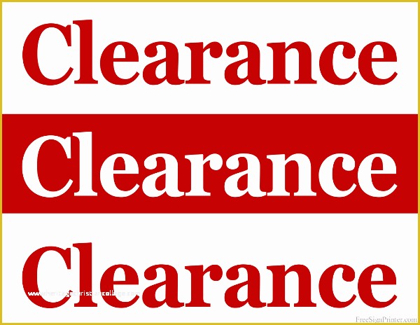 Sale Signs Templates Free Of Printable Clearance Sale Sign