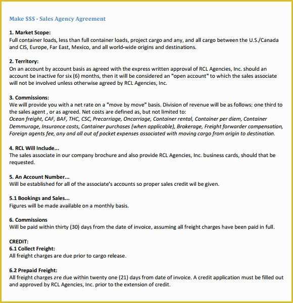 Sales Agency Agreement Template Free Of 10 Agency Agreement Templates – Free Samples Examples
