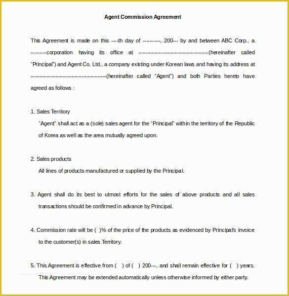 Sales Agency Agreement Template Free Of 23 Mission Agreement Templates Word Pdf Pages