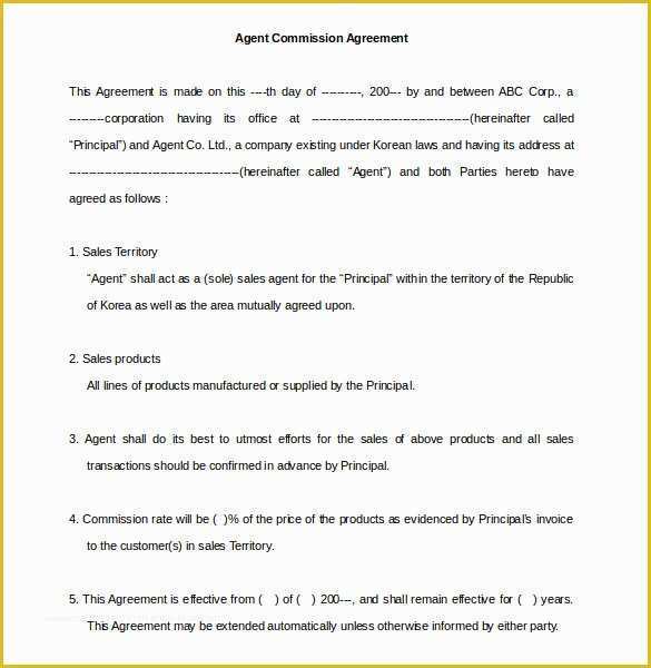 Sales Agency Agreement Template Free Of 23 Mission Agreement Templates Word Pdf Pages