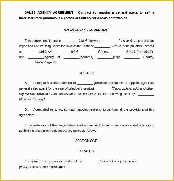 Sales Agency Agreement Template Free Of 27 Sales Agreement Templates Word Google Docs Apple