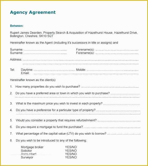 Sales Agency Agreement Template Free Of Agency Agreement Template Sales Agency Agreement Template