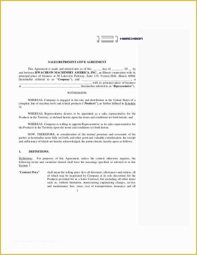 Sales Agency Agreement Template Free Of Contract Sales Representative Agreement
