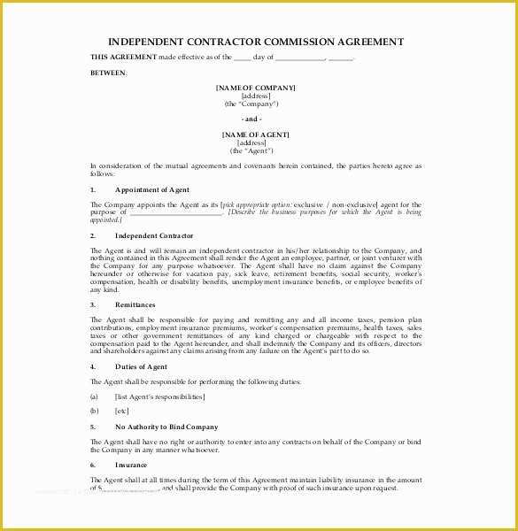 Sales Commission Contract Template Free Of 23 Mission Agreement Templates Word Pdf Pages