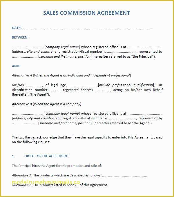 Sales Commission Contract Template Free Of Download Sales Mission Letter Template – Free Template