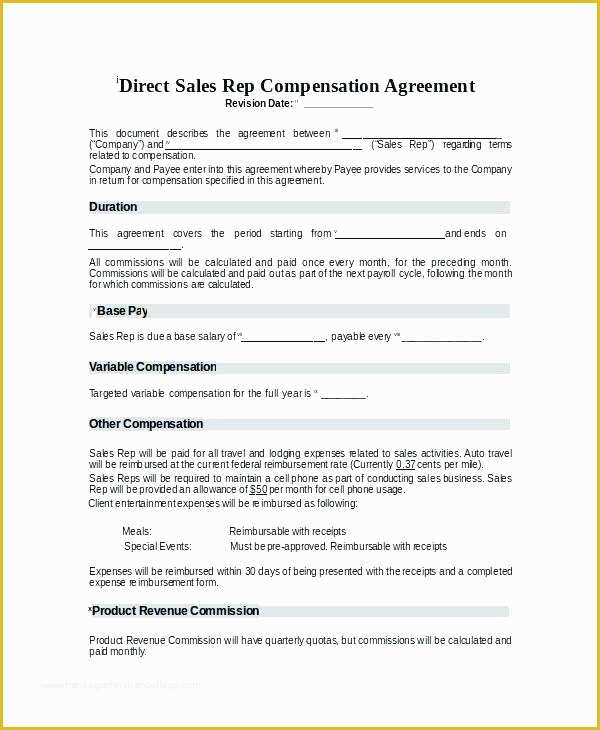 Sales Commission Contract Template Free Of Mission Payout Template Sales Structure Template