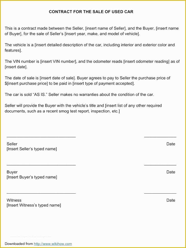 Sales Contract Template Free Download Of Auto Agreement Of Sale Template Car Sale Agreement