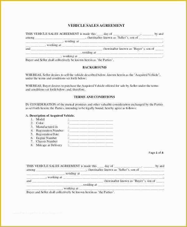Sales Contract Template Free Download Of Purchase Agreement Sample Doc – Lupark