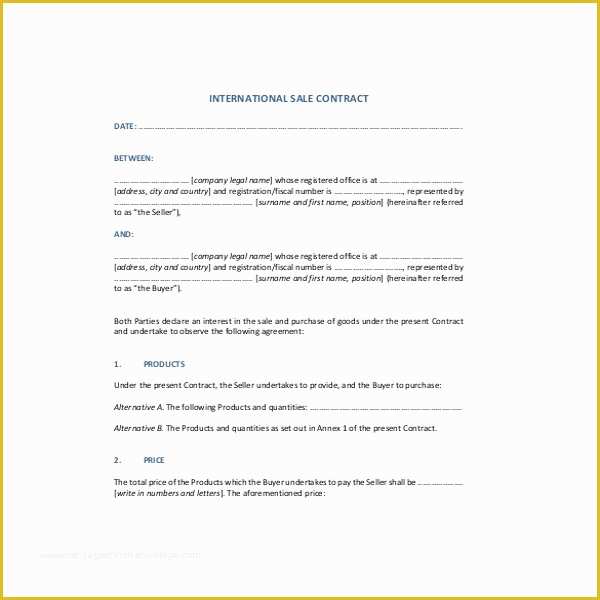 Sales Contract Template Free Download Of Sales Contract Template 24 Word Pdf Documents Download