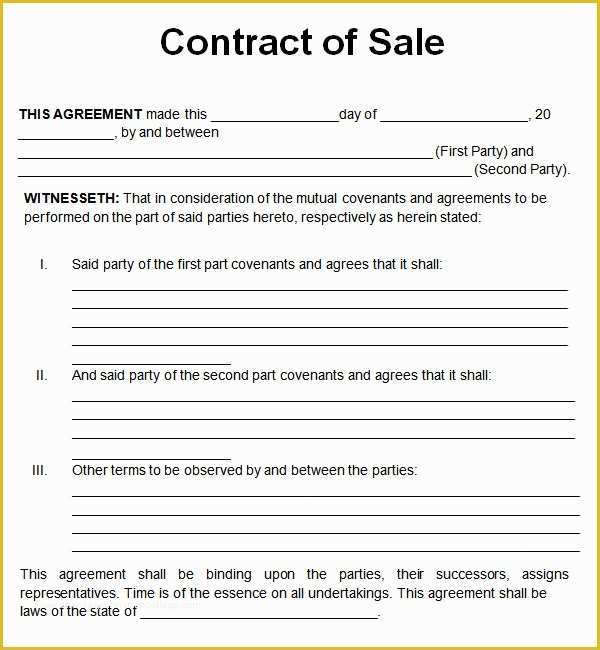 Sales Contract Template Free Download Of Sales Contract Template 7 Free Pdf Doc Download