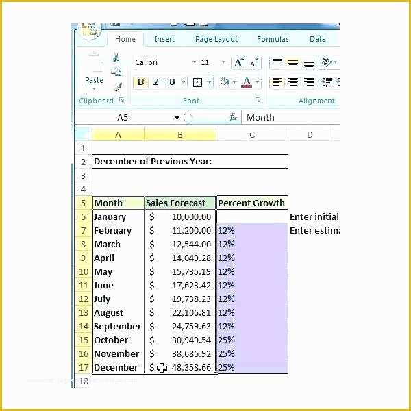 Sales forecast Template Excel Free Of Restaurant Sales forecast Excel Template Table with Growth
