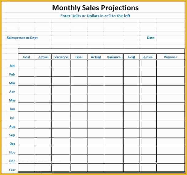 Sales forecast Template Excel Free Of Sales Projection Template