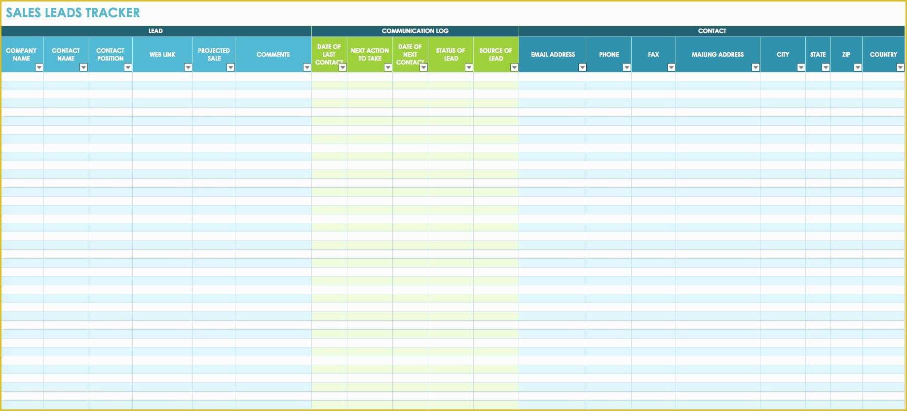 Sales Lead Sheet Template Free Of Free Sales Plan Templates Smartsheet