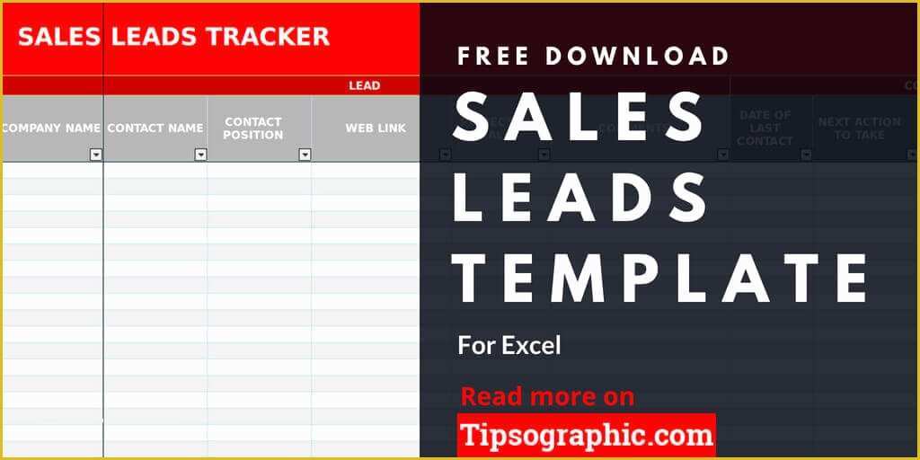 Sales Lead Sheet Template Free Of Sales Lead Template for Excel Free Download