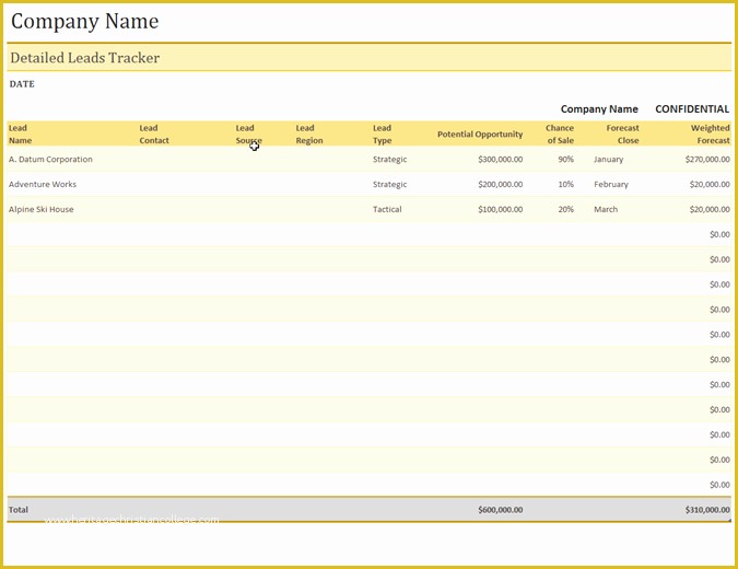 Sales Lead Sheet Template Free Of Sales Leads Tracker