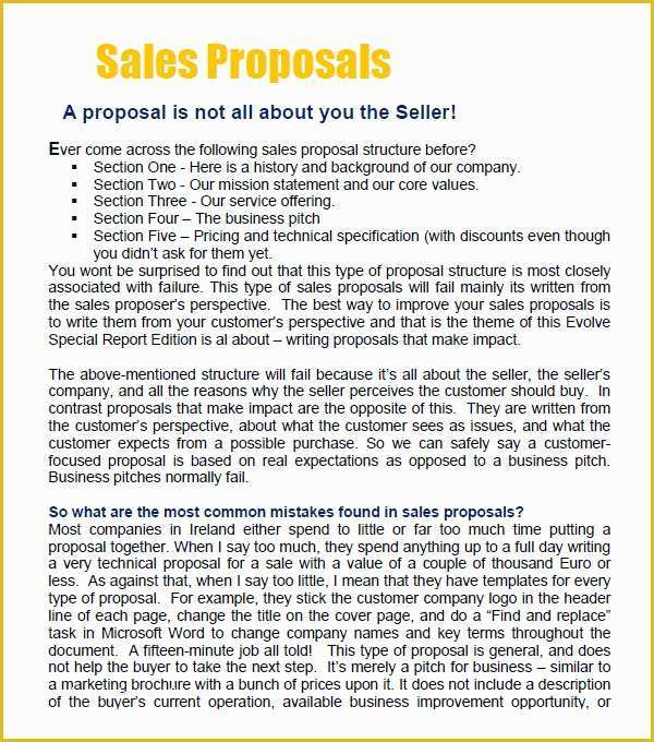 Sales Proposal Template Word Free Of 20 Sample Sales Proposal Templates – Pdf Word Psd
